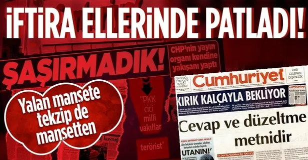 Yalan manşete tekzip de manşetten