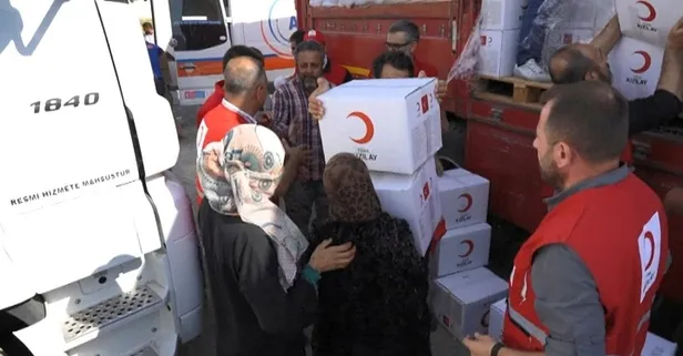 Kızılay'dan Telabyad'da 1500 Suriyeli aileye yardım