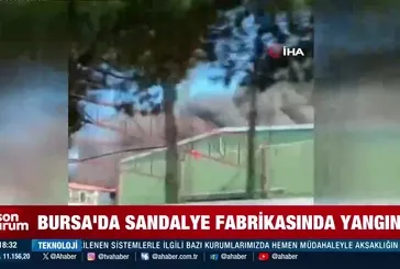 Bursa'da sandalye fabrikasında yangın