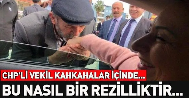 CHP’li Müzeyyen Şevkin yaşlı adama elini öptürdü