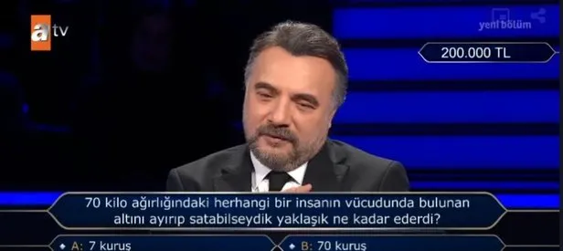 70 kilo ağırlığındaki herhangi bir insanın vücudunda bulunan altını ayırıp satabilseydik yaklaşık ne kadar ederdi?