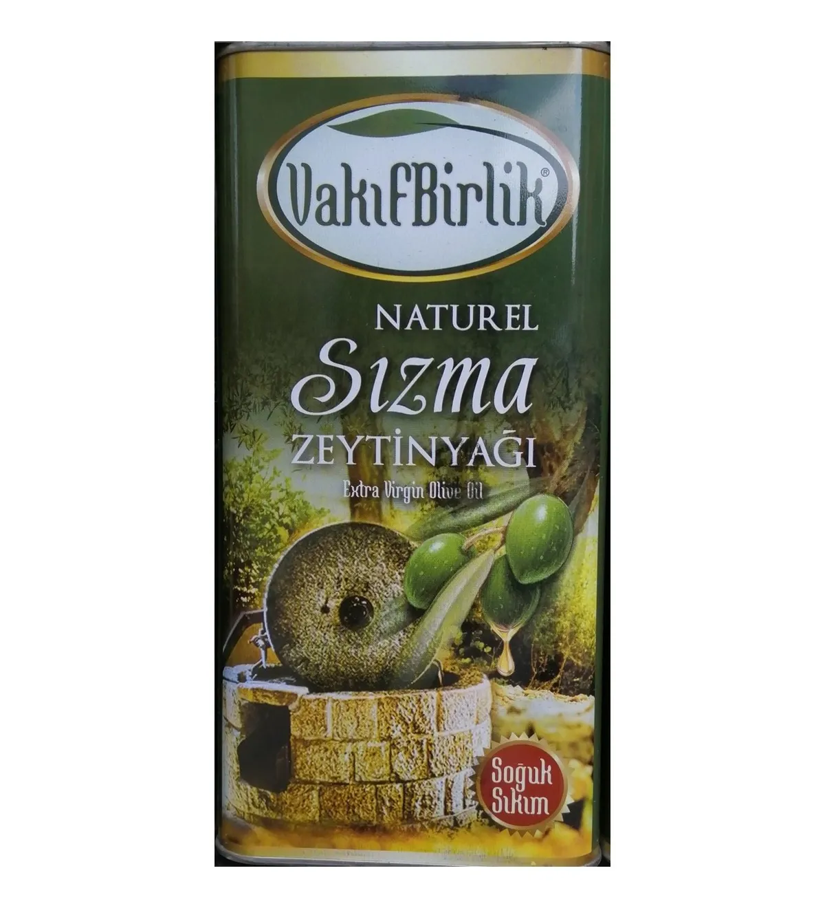 Vakıfbirlik markalı Naturel Sızma Zeytinyağı 5L ürününde tohum yağları karıştırıldığı tespit edildi. (Foto: Sosyal medya)