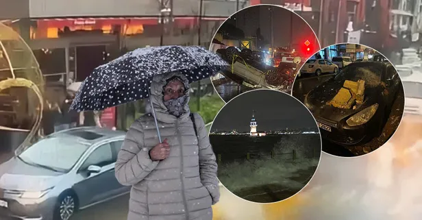 İstanbul'da sağanak, fırtına, dolu! Balkon çöktü ağaçlar devrildi: Peş peşe kaza haberleri ve kar uyarısı