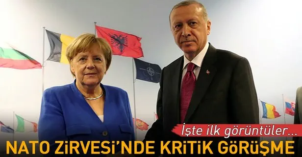 Nato Zirvesi’nde gerçekleştirilen Erdoğan - Merkel görüşmesi sona erdi