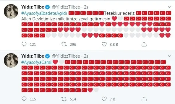 Yıldız Tilbe'nin Ayasofya paylaşımına rekor beğeni! "Hak yerini buldu, Ayasofya sahibine döndü"-3