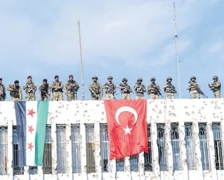 PKK/PYDden temizlenen Rasulaynda Milli Suriye Ordusu ve Türk bayrağı çekildi