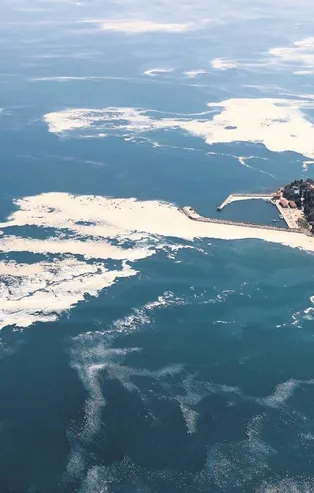 Havadan çekilen fotoğraflar Marmara'daki müsilaj felaketinin boyutunu ortaya çıkardı