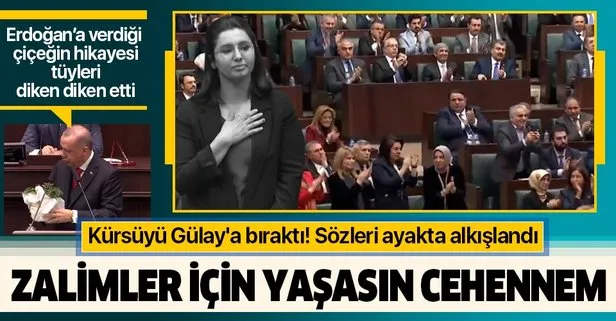 Başkan Erdoğan kürsüyü şehit kızı Gülay Demir’e bıraktı! AK Parti grubu ayakta alkışladı