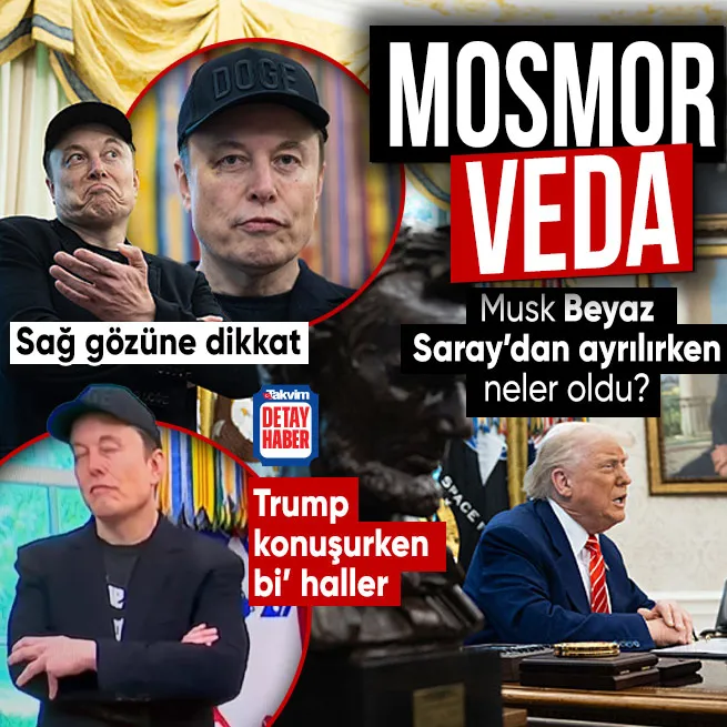 Elon Musk Beyaz Saray’a veda etti! Gözünde gizemli morluk: Trump konuşurken tuhaf hareketler…