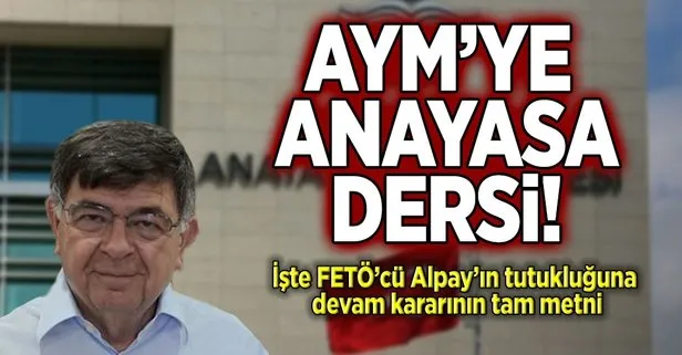 AYM’ye anayasa dersi!