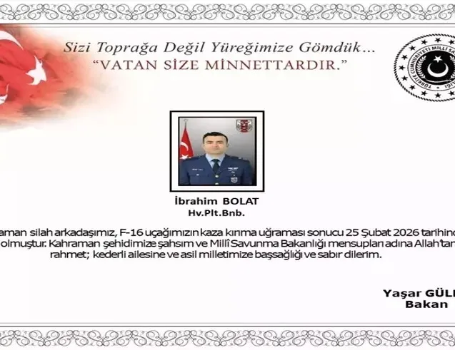 Ünlü isimlerden şehidimiz Pilot Binbaşı İbrahim Bolat’a duygusal veda: Ailesine ve ulusumuza başsağlığı diliyoruz