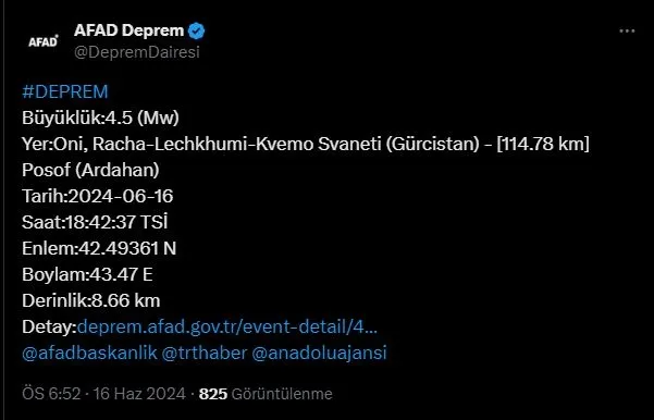Gürcistan'da peş peşe deprem! AFAD açıkladı: Türkiye'de hissedildi-1