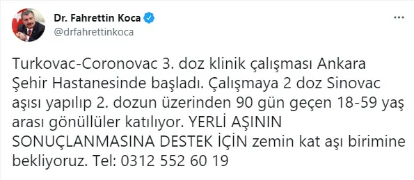 son-dakika-saglik-bakani-fahrettin-koca-turkovac-coronovac-3-doz-klinik-calismasina-katilmak-isteyenler-icin-telefon-numarasi-paylasti-1626422523726.jpg SON DAKİKA: Sağlık Bakanı Fahrettin Koca Turkovac-Coronovac 3. doz klinik çalışmasına katılmak isteyenler için telefon numarası paylaştı-2