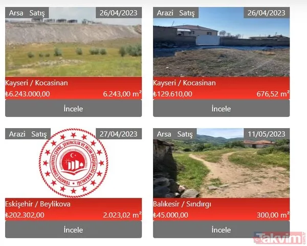 Prefabrik ev, bahçe, çiftlik hayali kurana müjde! Milli Emlak satılık arazi ilanlarını duyurdu! 13 bin TL'ye İzmir Tire'de satılık arsa! - 21