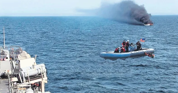 Silivri açıklarındaki yat yangınına ‘USS Ross’ adlı ABD savaş gemisi müdahele etmiş