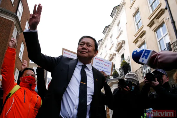 SON DAKİKA: Myanmar'daki askeri darbenin etkisi Londra'da! Büyükelçi içeriye alınmadı - 22