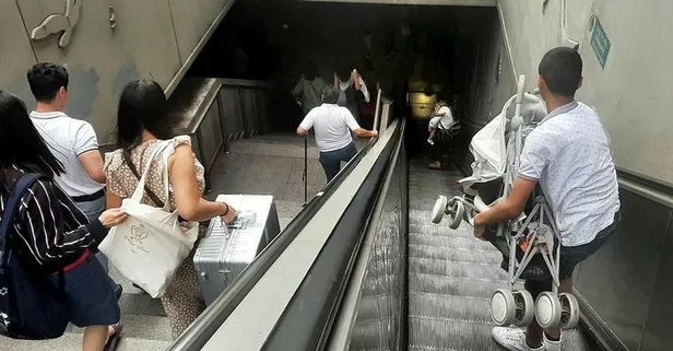 Son dakika: Taksim metrosunda bitmeyen çile! Yürüyen merdivenler çalışmıyor! Vatandaş isyanda