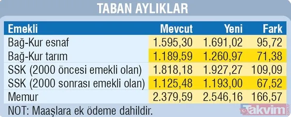 Emekliye farklı maaş | İşte emeklinin taban aylık tablosu... - 9