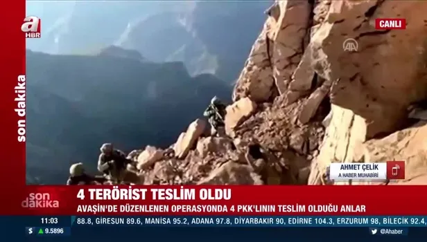 Komandoların 1917 rakımlı tepeye nokta operasyonunda mağaradaki 4 PKK'lı böyle teslim alındı