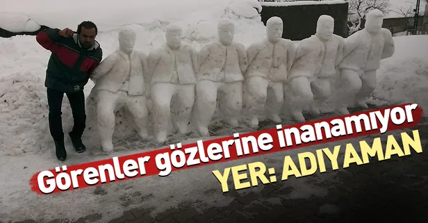 Adıyaman'da yapılan kardan folklor ekibi büyük beğeni topladı