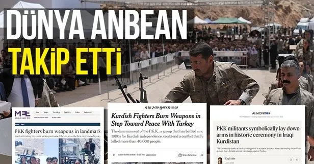 Terör örgütü PKK silahlarını yaktı dünya dakika dakika takip etti! Tarihi anlar manşetlerde
