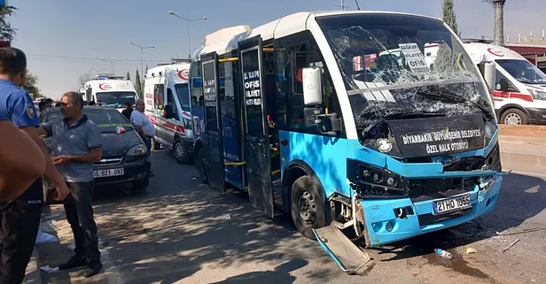 Diyarbakır'da minibüs duraktaki otobüse çarptı: Çok sayıda yaralı var
