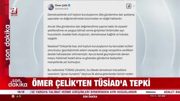 Ömer Çelik'ten TÜSİAD'a tepki!