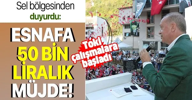 Son dakika: Başkan Erdoğan’dan Giresun’daki sel bölgesinde esnafa müjde: 50 bin TL hibe olarak verilecek