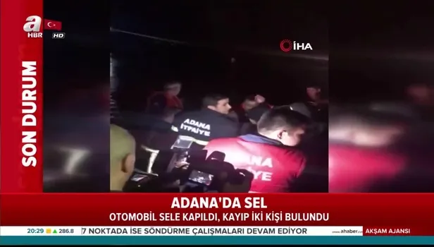 Adana'da otomobil sele kapıldı! Kaybolan 2 kişi bulundu