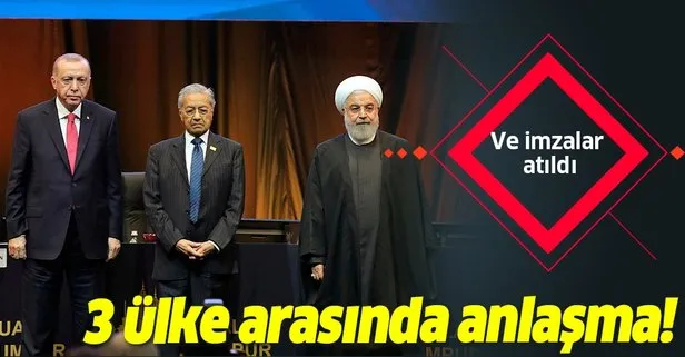 Son dakika: Türkiye-İran-Malezya arasında anlaşma! Başkan Erdoğan imza törenine katıldı