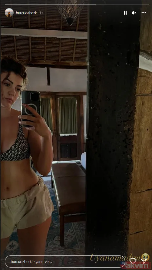 Burcu Özberk'ten önce boylu boyunca göğüs dekoltesi sonra da bikinili poz 'seni çılgın prenses' Dizisi final yaptırılan Burcu... - 6