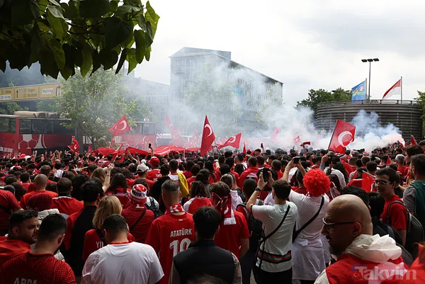 Türkiye-Portekiz maçı öncesi Türk taraftarlar Dortmund'u adeta kırmızı beyaza boyadı | Filistin yine unutulmadı - 13