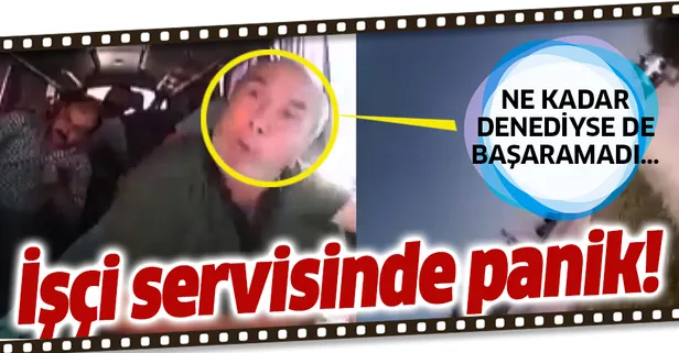 Sakarya’da bir işçi servisinde yaşanan panik anları kameralara yansıdı
