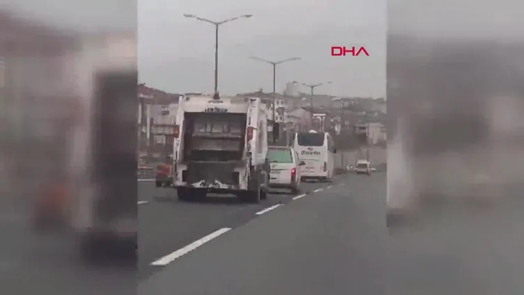 TEM'de tehlikeli inatlaşma: O anlar kamerada