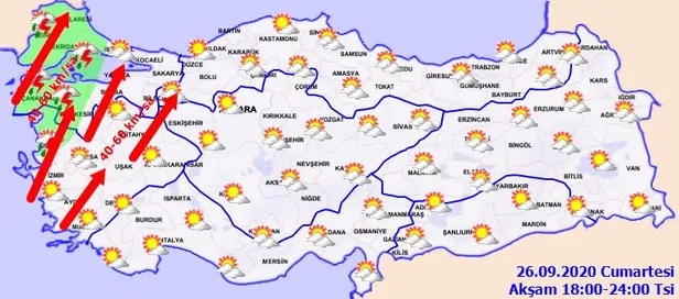 HAVA DURUMU | Meteorolojiden o illere kuvvetli rüzgar ve sağanak uyarısı | 26 Eylül İstanbul'da hava nasıl olacak?-4