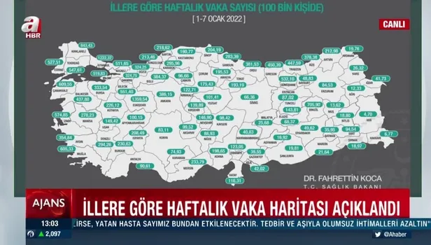 Son dakika! İşte illere göre vaka sayıları