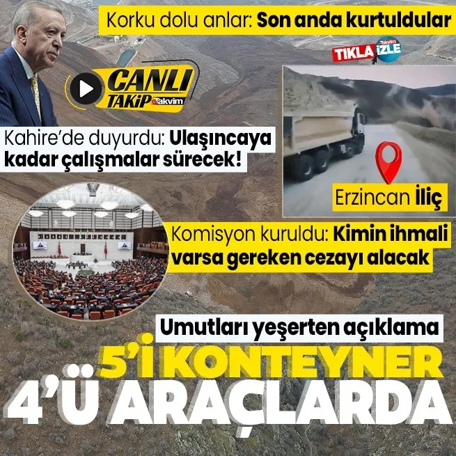Erzincanda altın madeninin bulunduğu bölgede 10 milyon metreküp toprak kaydı! 9 işçi yaşıyor mu? İçişleri Bakanı Ali Yerlikayadan umutları yeşerten açıklama