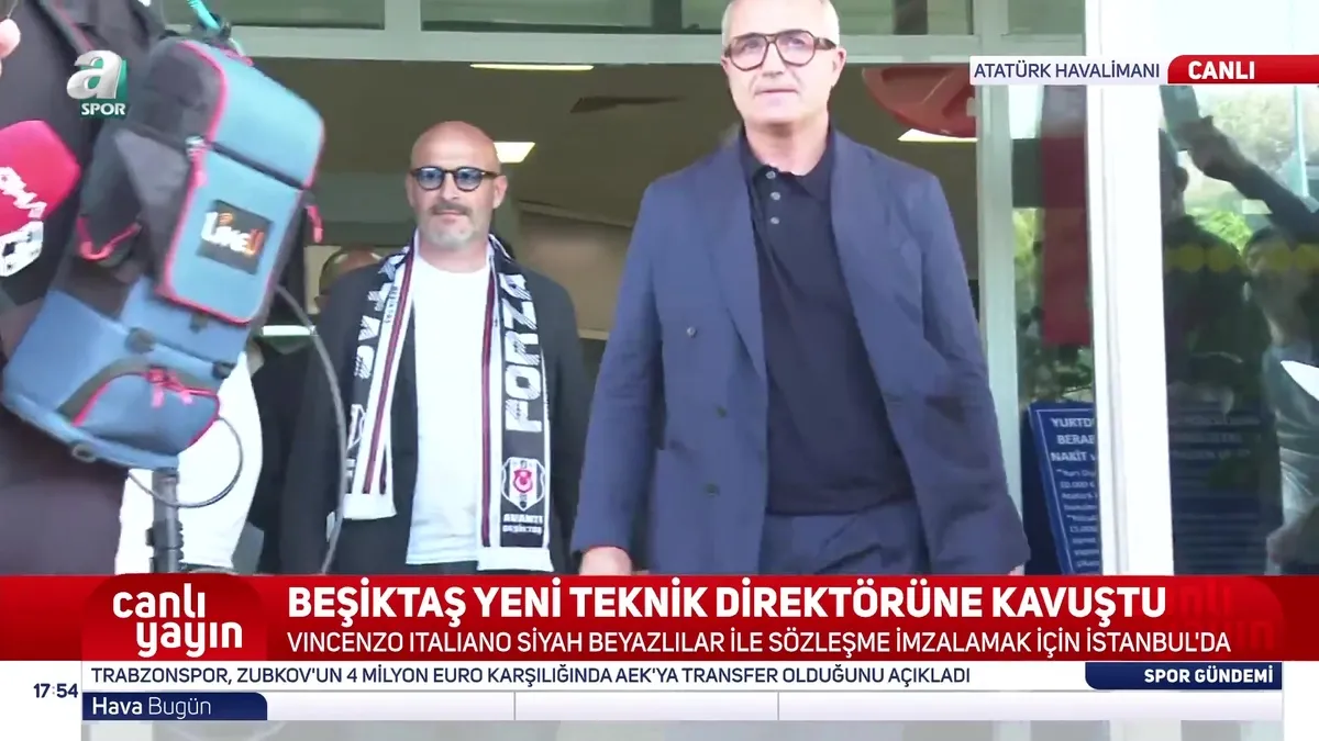 Beşiktaş'ın yeni teknik direktörü Vincenzo Italiano istanbul'a ayak bastı