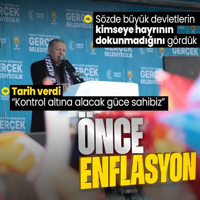 Başkan Erdoğan enflasyon için tarih verdi: Kontrol altına alacak programa sahibiz | Aksaray Mitingi