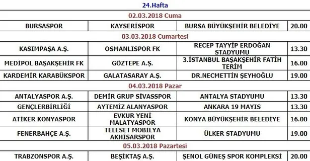 Derbi tarihleri açıklandı-2