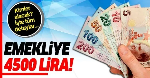 Emeklilere 4.500 TL nakit ödenecek!