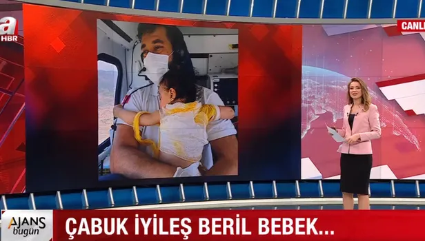 Yürek dağlayan fotoğraf! Tüm vücuduna kaynar su dökülen 15 aylık Beril'in sağlık çalışanına sarılması herkesin yüreğini dağladı