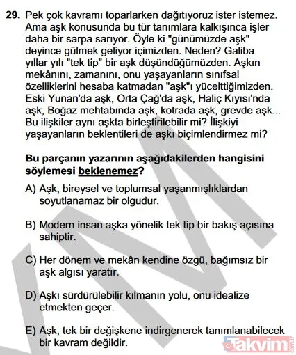 2019 YKS TYT soruları ve cevapları burada! Türkçe, Sosyal Bilimler, Matematik, Fen Bilimleri cevap anahtarı - 31