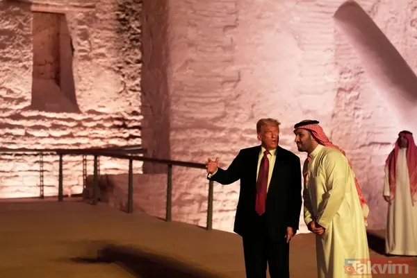 Trump ve Muhammed bin Selman’ın golf arabası turu! Sarayda davullu develi karşılama - 4