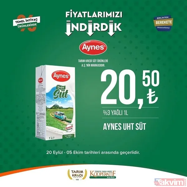 Tarım Kredi 5 Ekim FİYAT LİSTESİ 2023! Kooperatif marketlerinde indirimlerin son günü! Kırmızı mercimek 22.25, tost peyniri 59. 90... - 7
