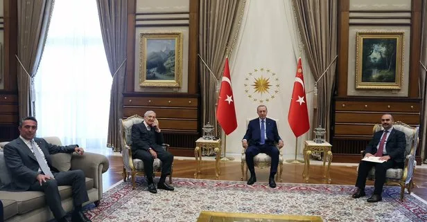Başkan Erdoğan Külliye’de Rahmi Koç ve Ali Koç’u kabul etti