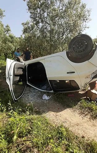 Son dakika: Bursa'da feci kaza! Takla atarak tarlaya uçtu