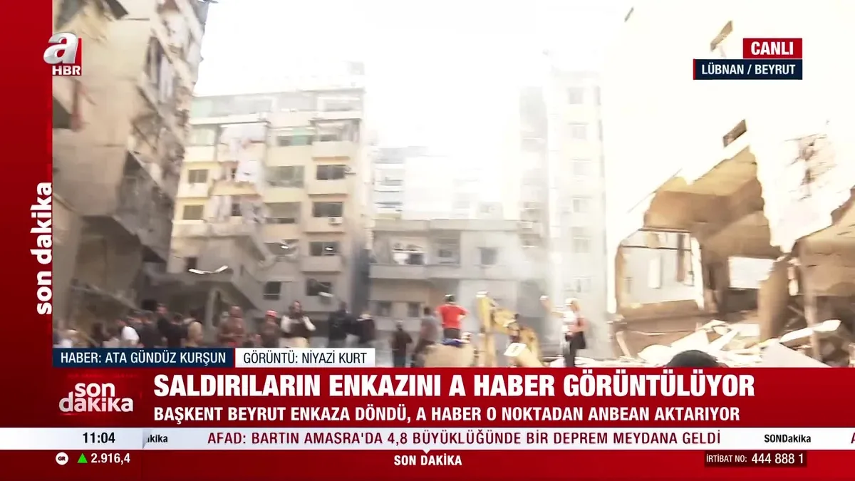 İsrail Beyrut'u vurdu! A Haber o noktada