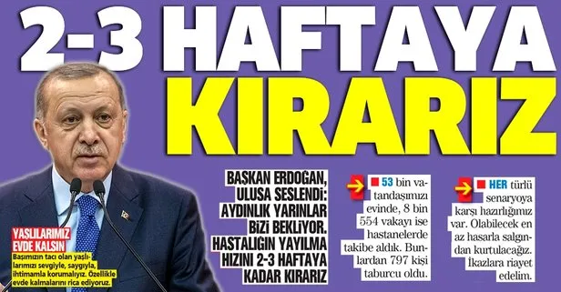 Başkan Erdoğan ulusa seslendi: 2-3 haftaya kırarız