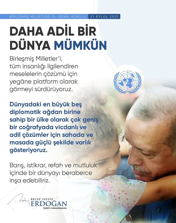 Son dakika: Başkan Erdoğan'dan BM 76. Genel Kurulu'nda önemli açıklamalar: Yeni bir göç yüküne tahammülümüz yok-10